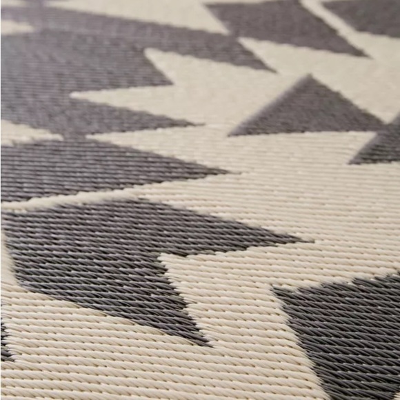 La Jolla SxSW Blanket Anthropologie Organic Cotton Natural Gray Turquoise NEW! - Picture 9 of 10